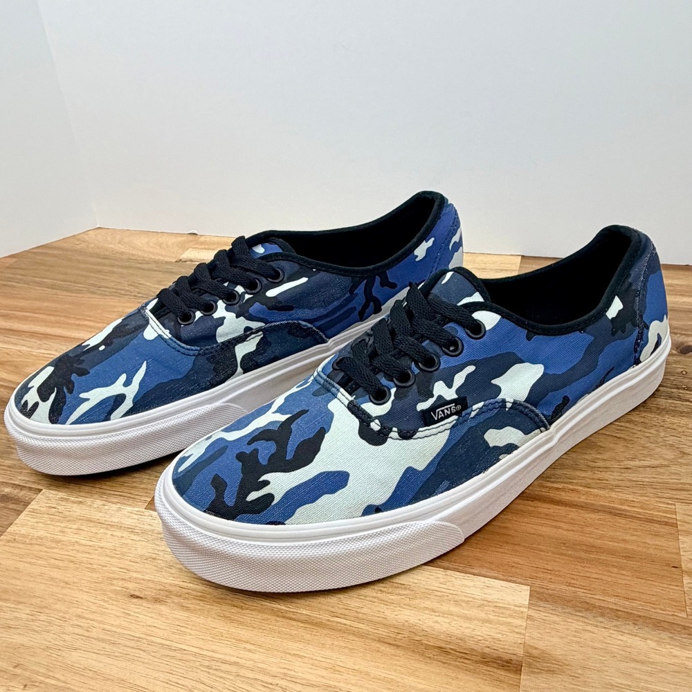 Vans Authentic Camo Blue White Black Low Top Sneakers Men US 11
